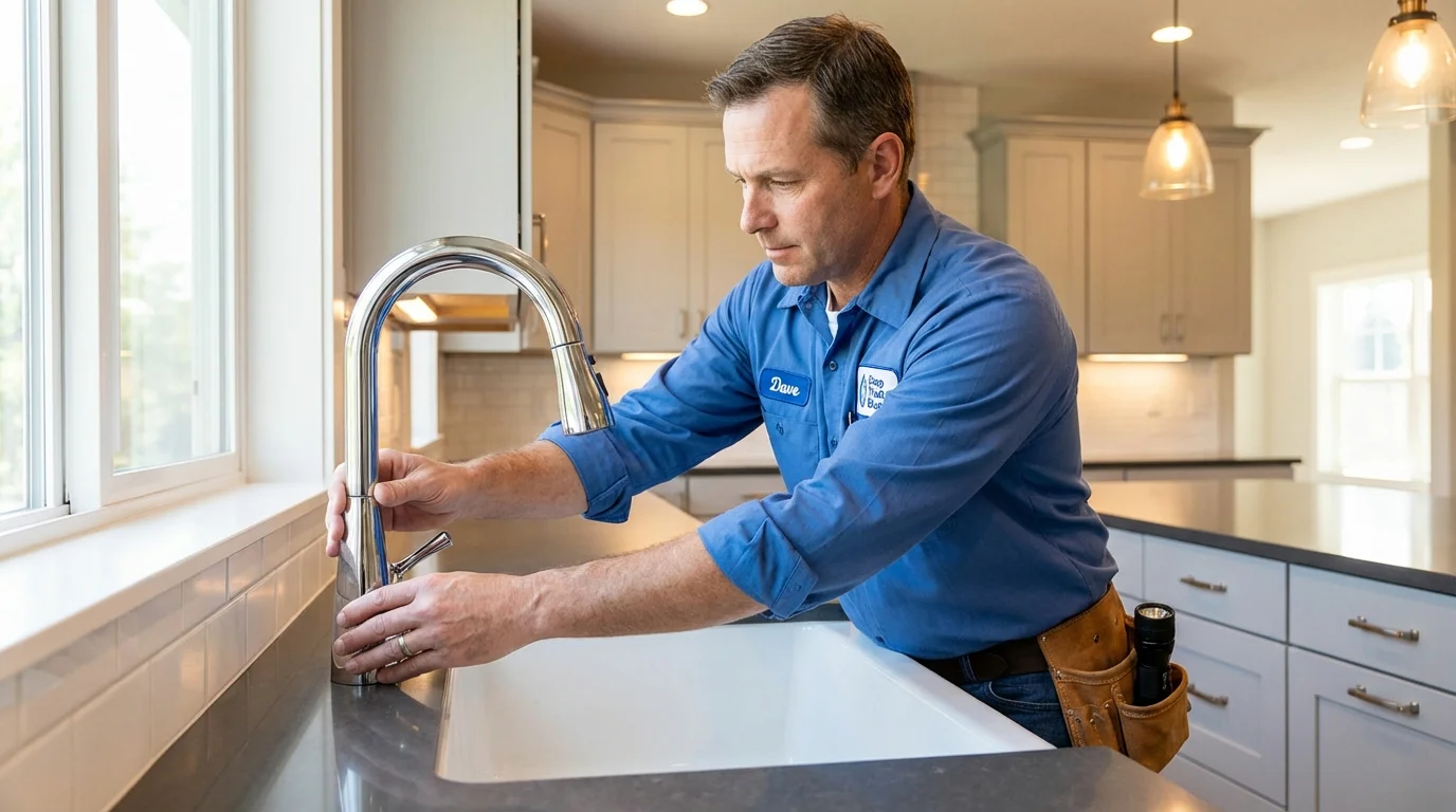Kitchen faucet installation by Johns Plumbing LLC in Prairie City