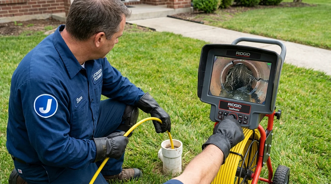 Sewer camera inspection being performed by Johns Plumbing LLC in Prairie City